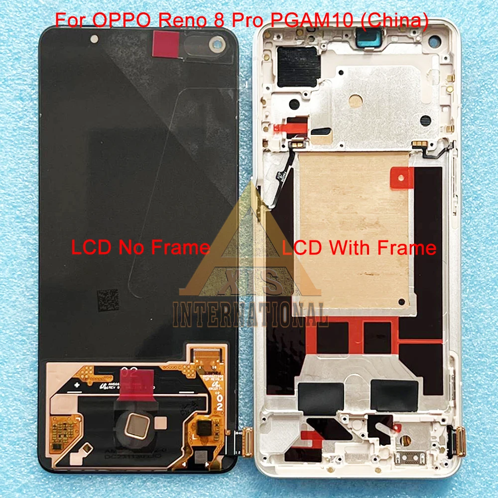 Original Amoled For Oppo Reno 8 Pro Plus PFZM10 LCD Display Reno 8 Pro China PGAM10 Touch Screen For Reno 8 Pro 5G CPH2357 Frame