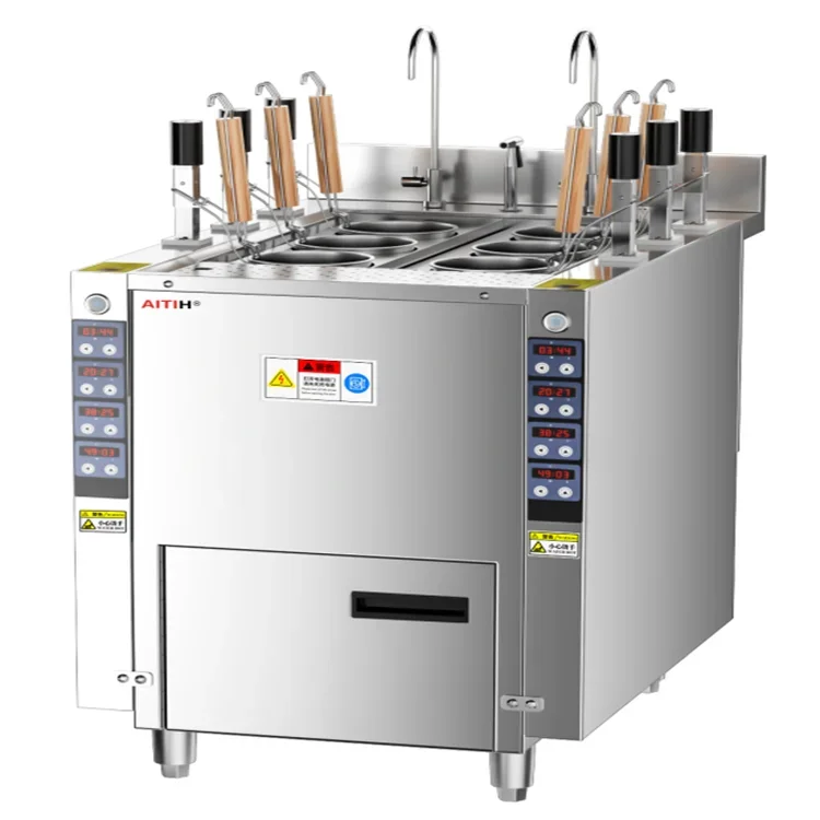 

Deluxe 6-Head Automatic Electric Pasta Maker Korean Noodle Cooker Machine Ramen Noodle Kitchen Equipment For Hotels Restaurants