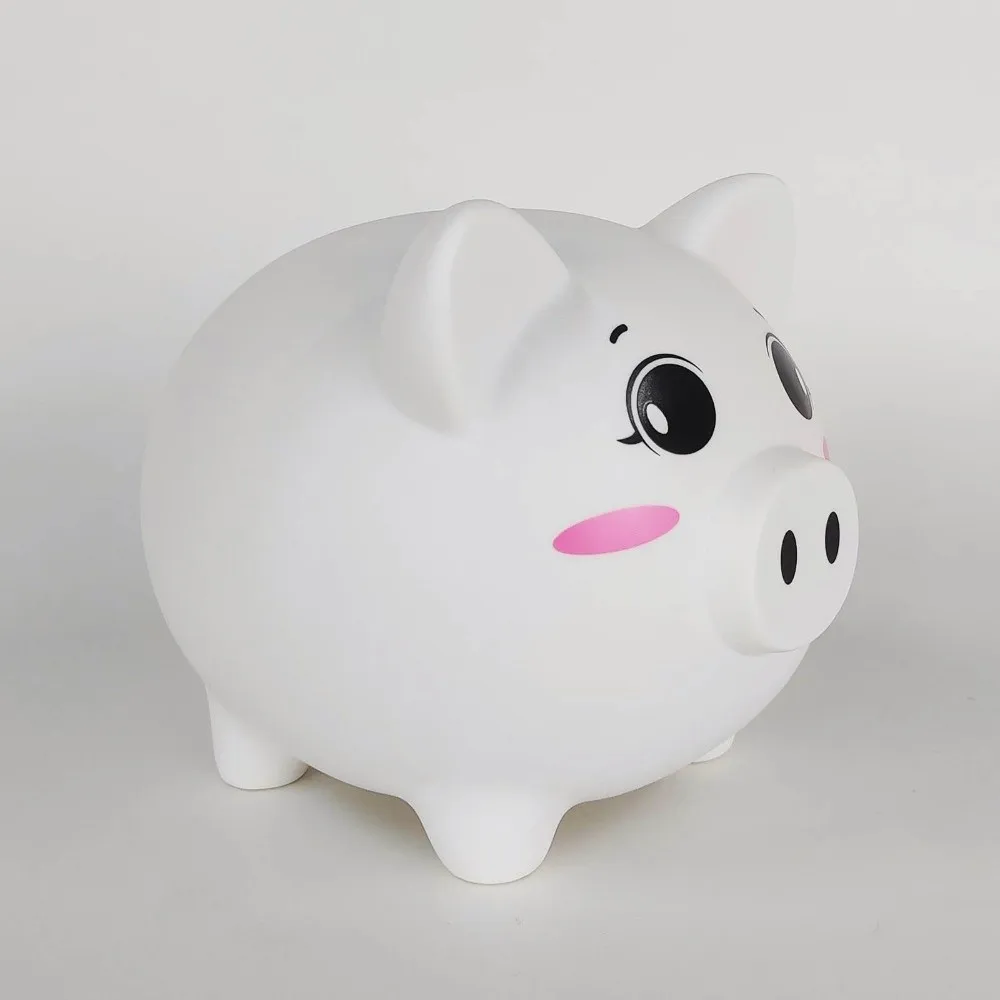 Hucha de cerdo anticaída, tanque de ahorro, cajas de dinero de cerdo de dibujos animados de gran capacidad, modelo de cerdo coleccionable, hucha