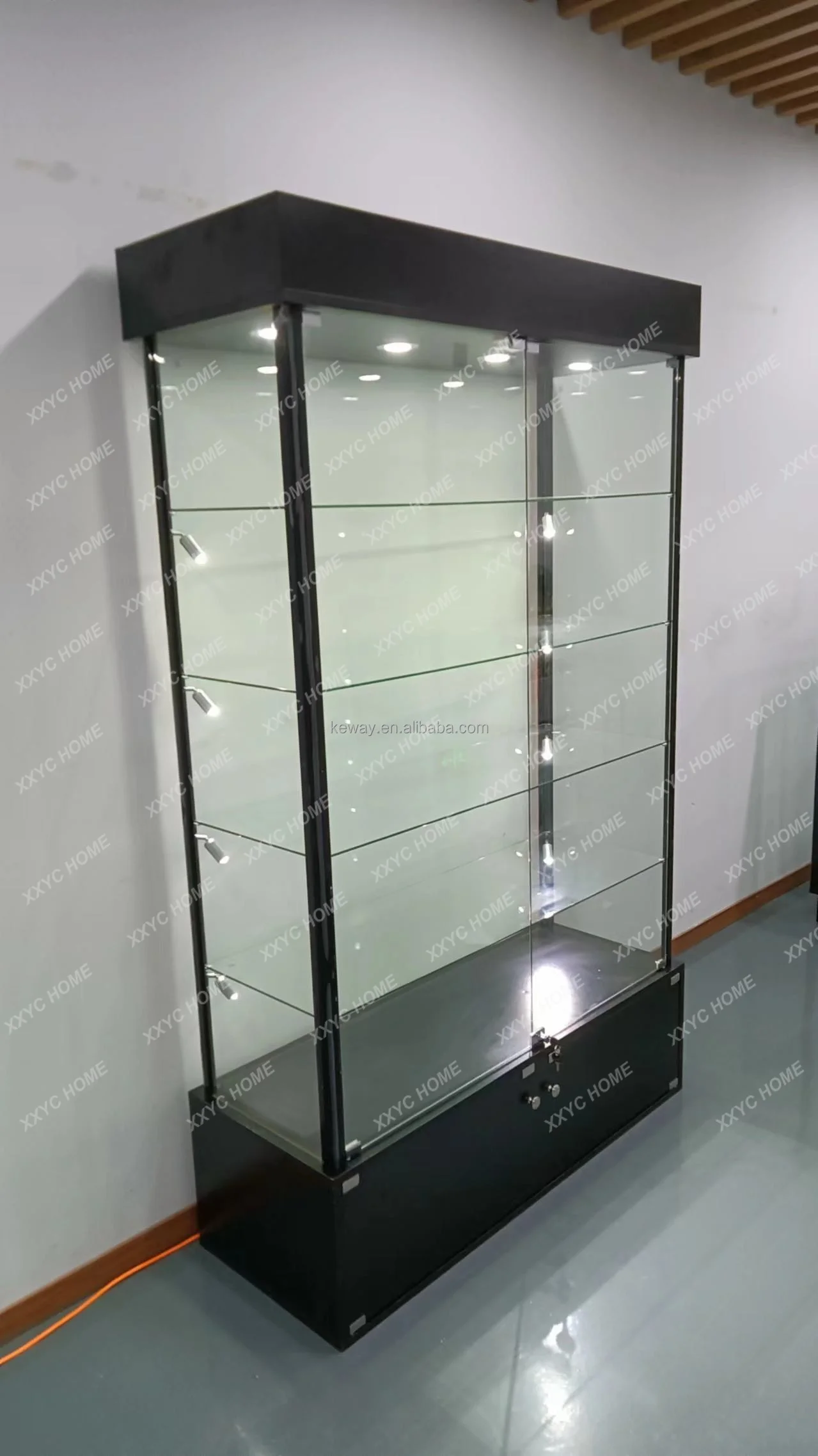 X-S  custom.Factory Custom Full Glass Display Cabinet For Retail Store decoración hogar
