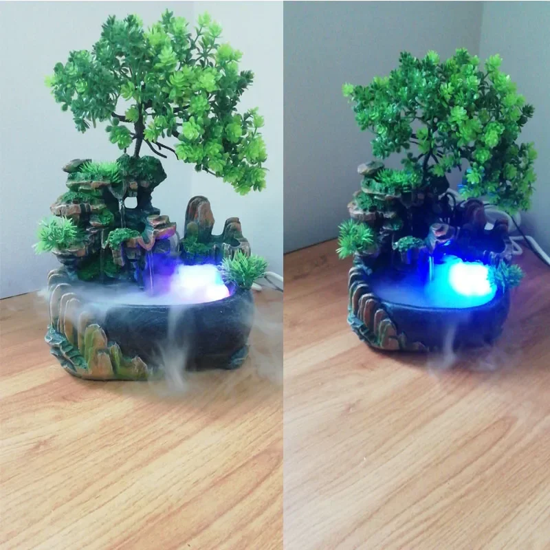 Table Fountain Atomizing Desktop Waterfall Air Humidifier for Discharge Decoration Office Home DeskTabletop Ornaments Mist