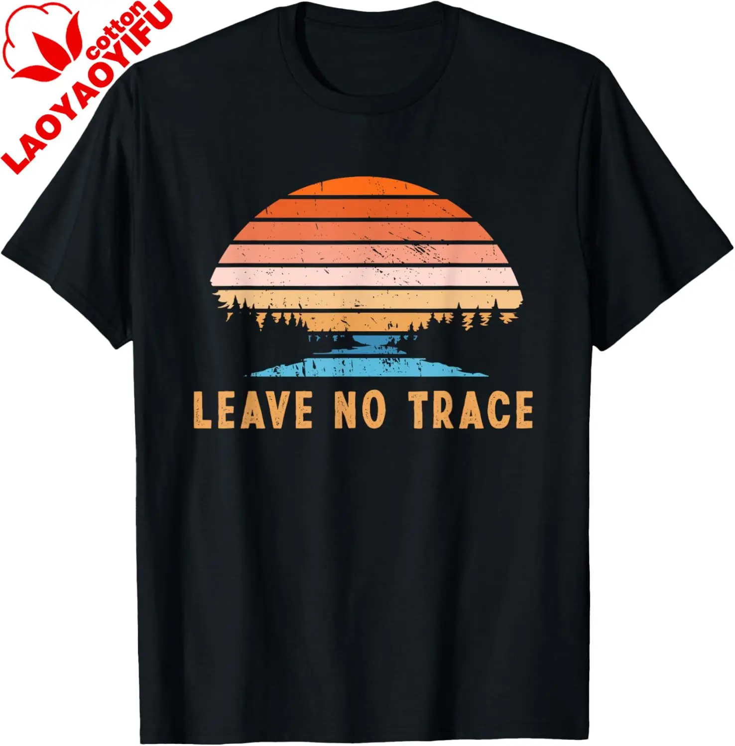 Leave No Trace | Nature Mountains | Environmental Protection T-Shirt Individuality Cotton Mens T Shirt Camisas Streetwear
