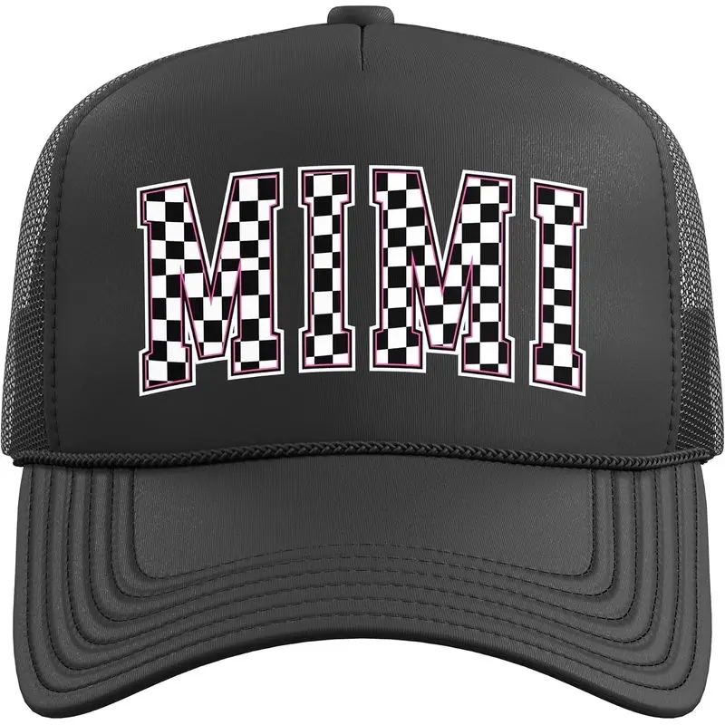 Racing Mimi of A Racer Mimi Grandma Race Mimi Trucker Hat with Adjustable Mesh Back