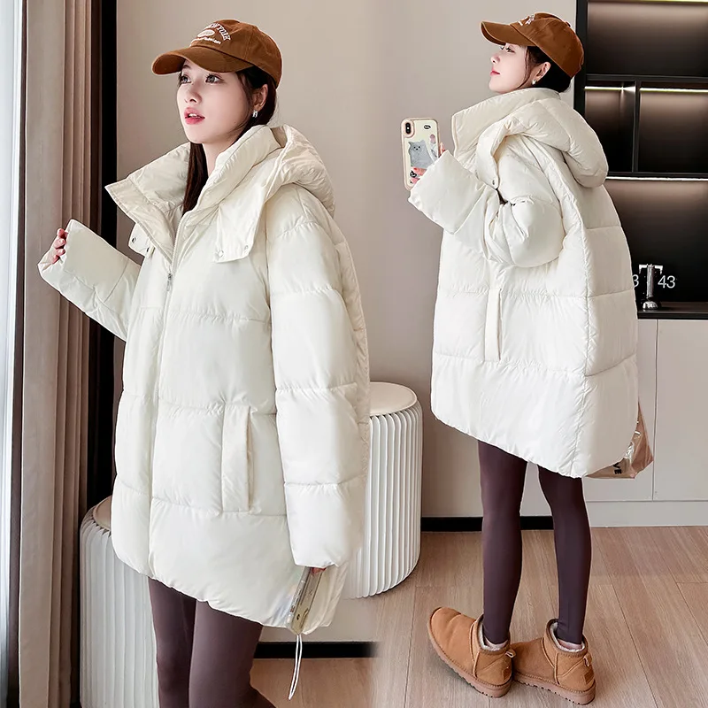 Style Ain Winter Fashion Simple Casual Loose Key Arch Cody Tom Warm Hood Welon Padded Coat PD0172