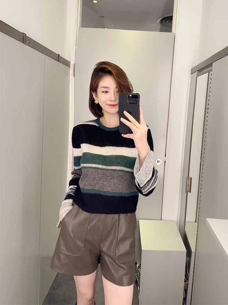 

Autumn Winter Soft Lightweight Camere Blend ort Knitted Sweater round Ne Long Sve Trendy Top for Women Commute Sle