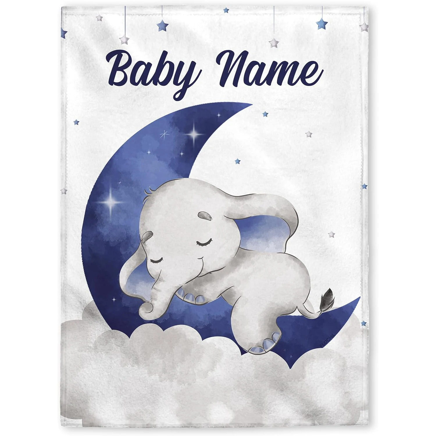 

blanket custom Personalized named boy elephant flannel blanket, as a child gift, children's blanket with air conditioning