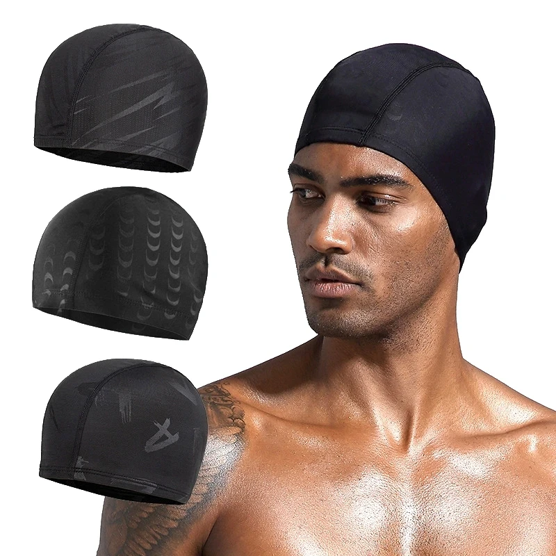 Gorro de natación de tela de piel de tiburón, gorros para proteger el pelo y las orejas, gorros de baño, gorros de nailon para mujeres, hombres y adultos