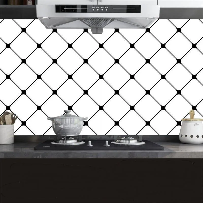 40cm Adhesive Wall Wallpaper High Temperature Resistance Cooking Bench Kitchen Waterproof and Oil Resistant Range Hood Sticker