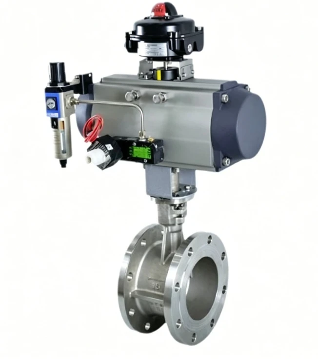 

Stainless steel pneumatic soft seal flange butterfly valve explosion-proof solenoid valve