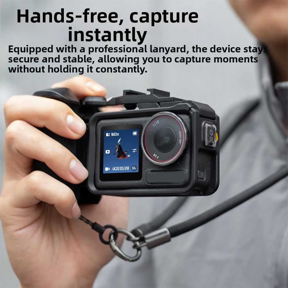 Camera Grip Holder For DJI Osmo-Action 6/5Pro Street Racket Sports Camera Shutter Handle Stand Camera Photography Accessories