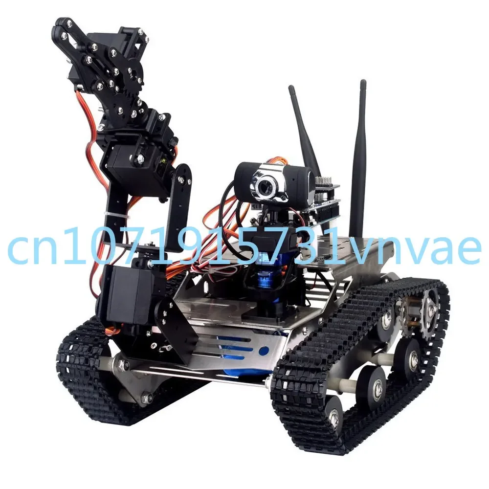 

Wireless Wifi Manipulator Robot Car with Arm for Arduino Vehicle Robotics Camera Educational Kit By IOS Android PC Controlled