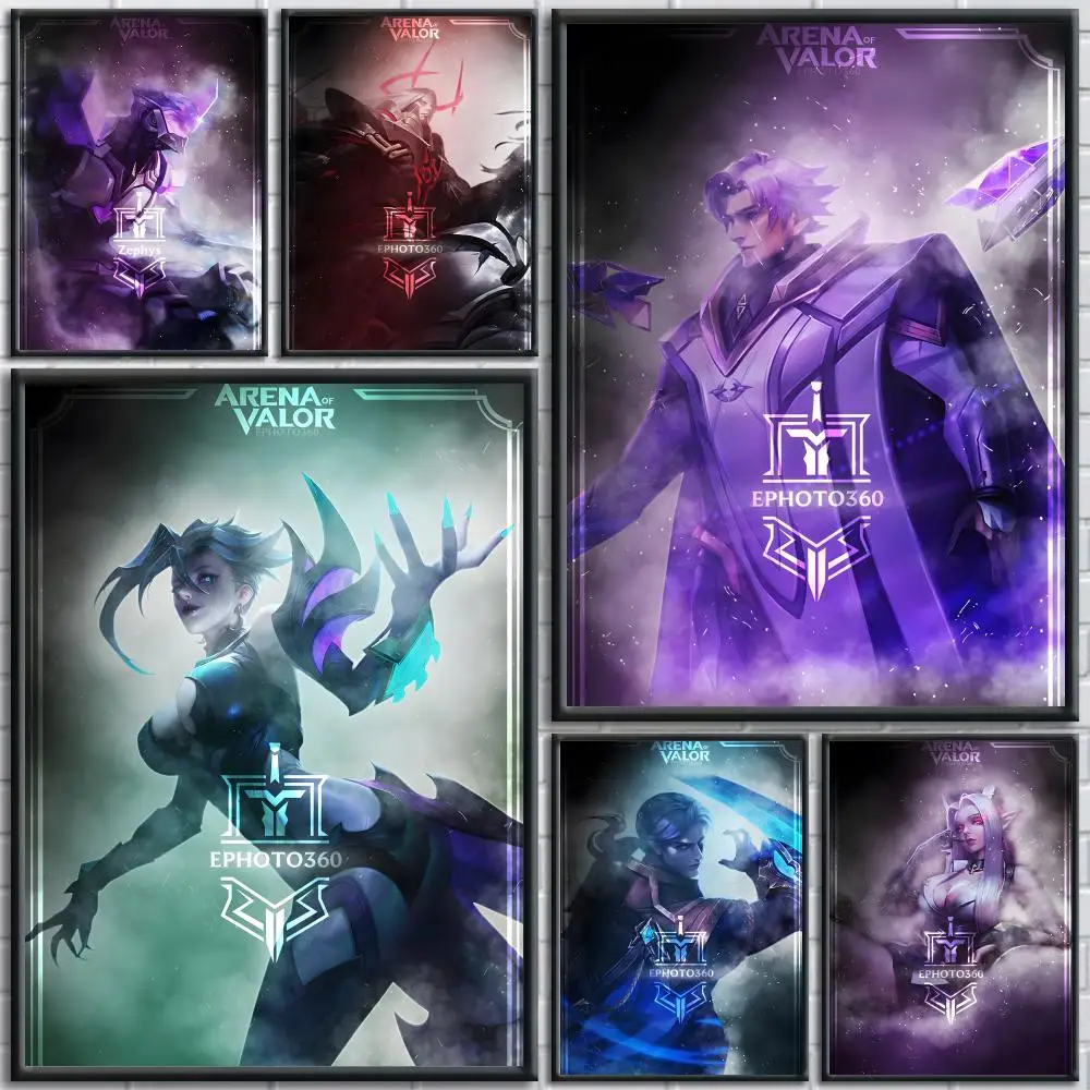 Popular Game A-Arena of Valor Poster Painting Prints Wall Art Picture Film Room Home Bar Cafe Decor Home  Mural