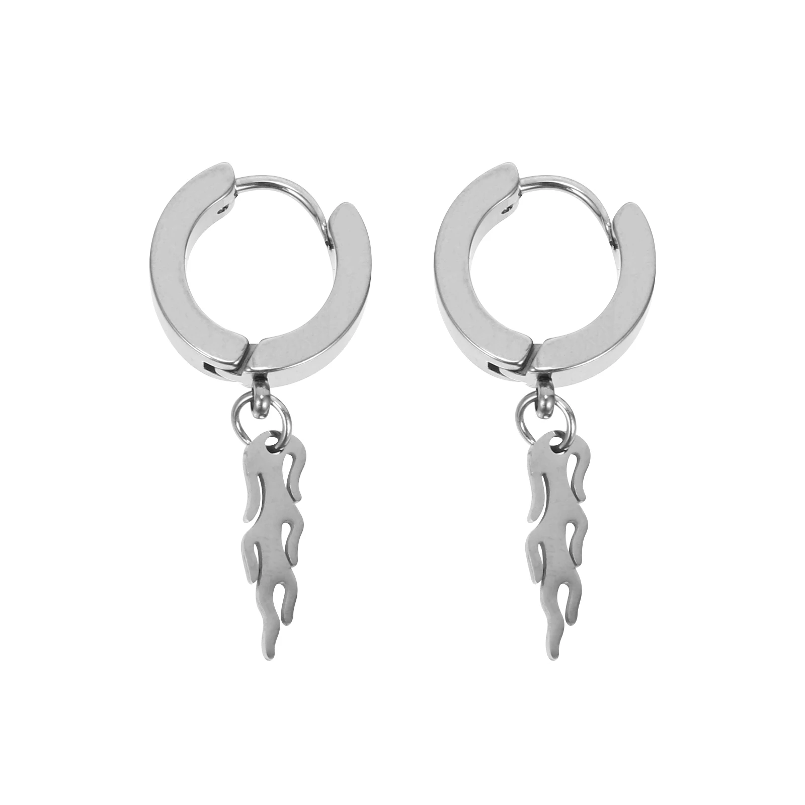

Flame Shaped Stainless Steel Woman Fashion Punk Style Earring Ear Punk Style Earring Accessories DIY Decorations
