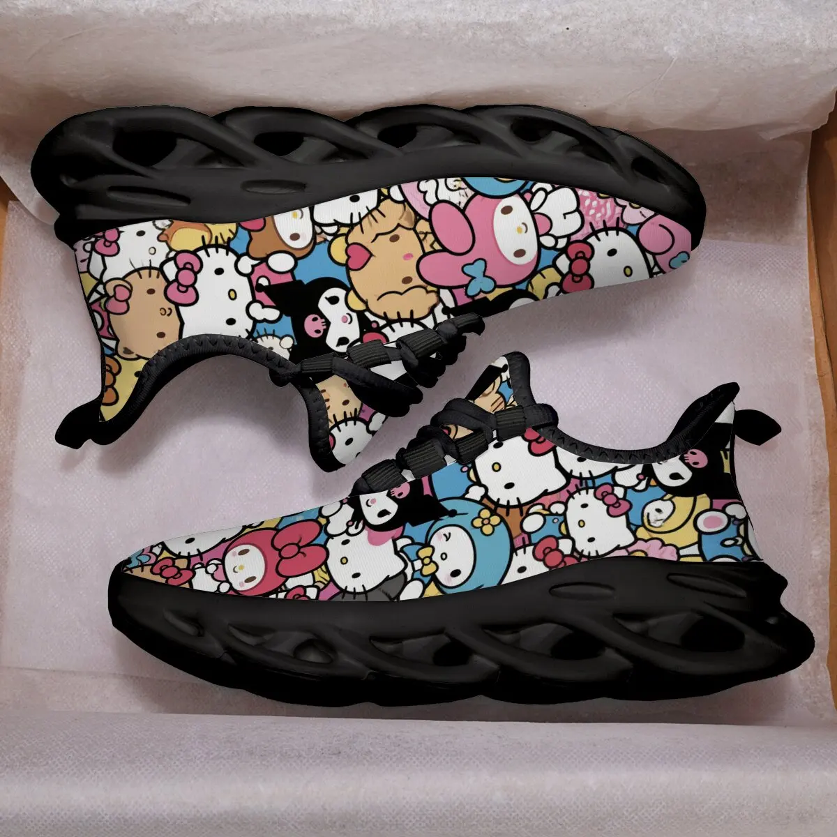 

Детская обувь для девочек, обувь Hello Kitty, повседневные кроссовки из серии Disney Sanrio с принтом, универсальные кроссовки для бега с героями мультфильмов для мальчиков