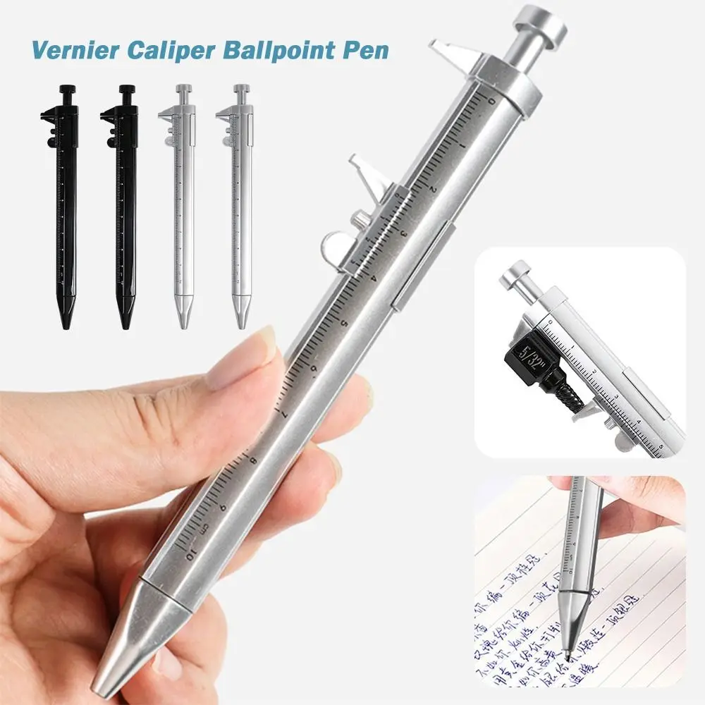 Kreativer Kunststoff-Schiebemaßstab-Stift mit Skala, Gelstift 1,0mm Kugelschreiber für Schule und Büro