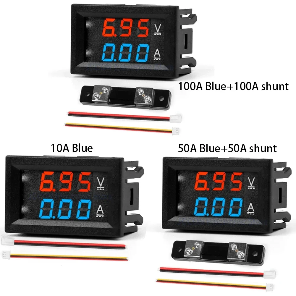 Digital Voltmeter DC0-100V 10A 50A 100A Voltmeter Ammeter Voltage Current Meter LED Display Electromobile Motorcycle Car