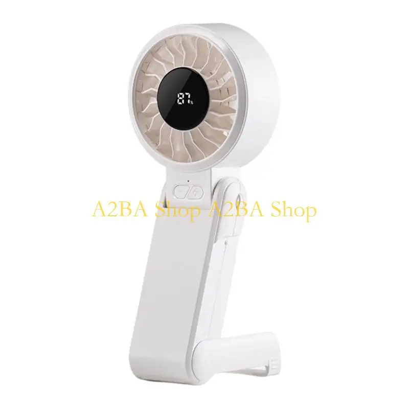 A2BA Portable Neck Hanging Fan With Phone Holder And Digital Display For Office Outdoor