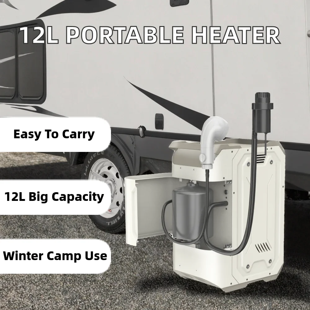 RSQ-01 Portable 12L Natural Gas Water Heater Thermostatic RV Camping Shower for Foreign Trade Export