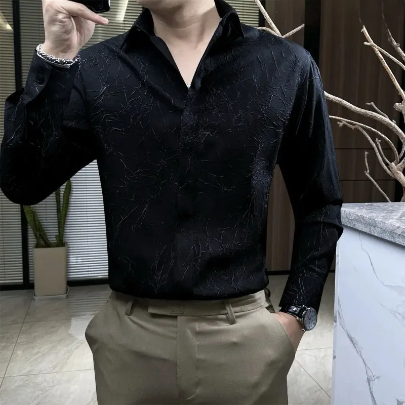 قميص بياقة بولو بأكمام طويلة للرجال ، قميص مريح بسيط ، كاجوال ، متعدد الاستخدامات ، فضفاض غربي ، التنقل ، الربيع ، الخريف ، موضة جديدة