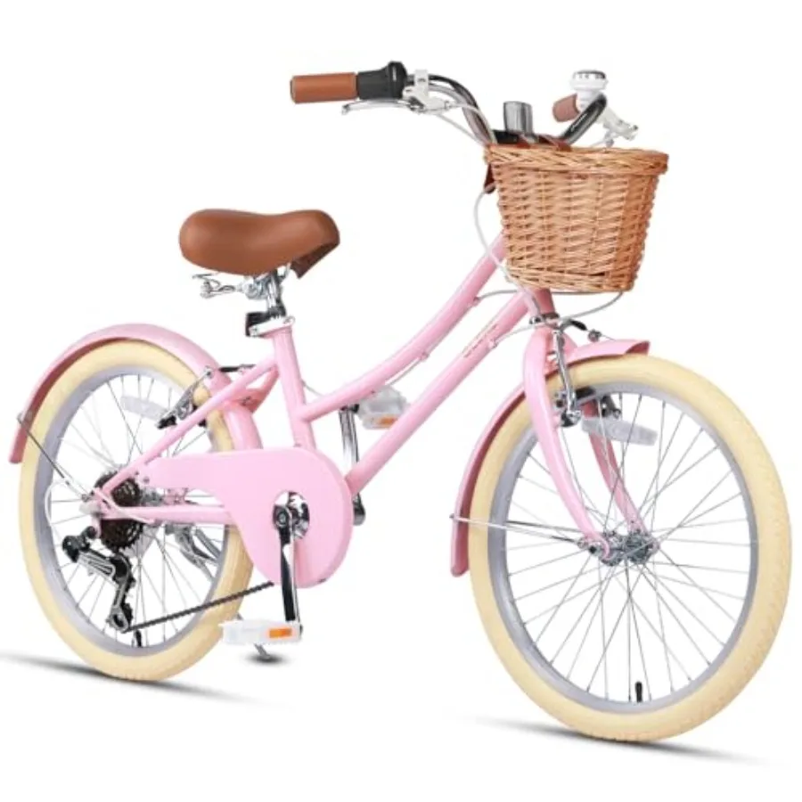 

Велосипед-круизер для пляжа 20, 24, 26 дюймов, 6-скоростной гибридный городской велосипед для девочек, подростков и старше 6 лет, легкий, с плетеной корзиной