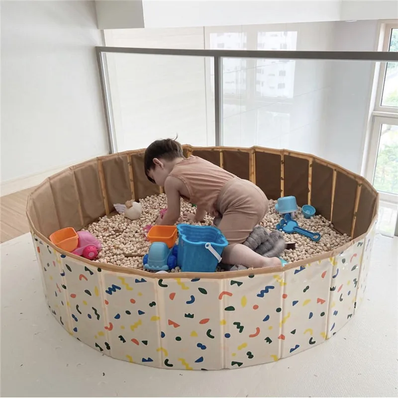 INS Baby Ocean Ball-piscina seca plegable portátil para niños, valla para el hogar, juguete para piscina, parque infantil de jardín de verano con burbujas para interiores
