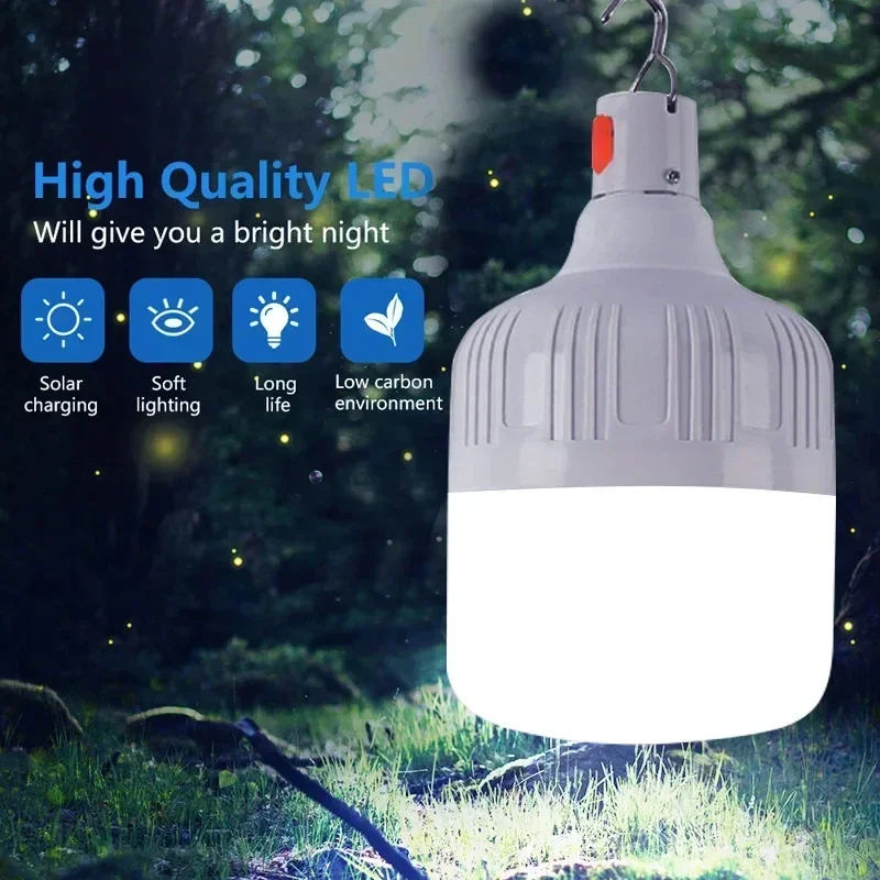 Camping Light LED Portable Lanterns USB Rechargeable Outdoor Hanging Camping Bulb Energy Saving Emergency Lights Garden Tents