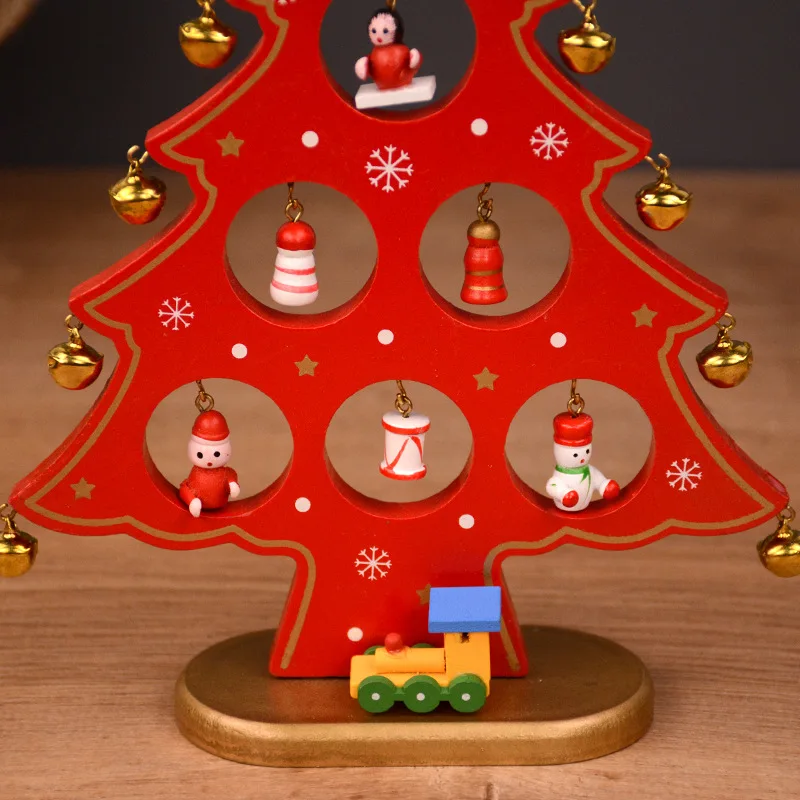 Christmas tree decoration tabletop ornament DIY mini Christmas tree wooden material package