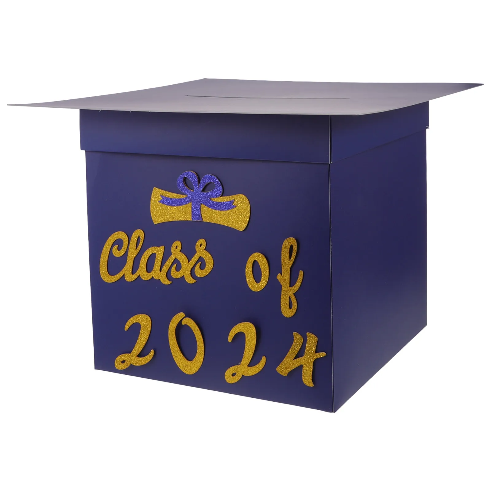 Graduation Cap Shaped Message Box Paper Card Holder for Graduation Party Decor Desktop Display Keeps Blessings Memories Longtime
