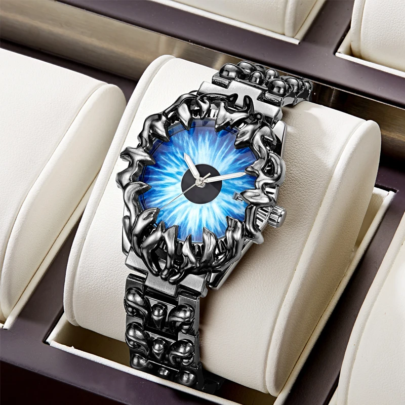 

New Model Feature Y2K Blue Devil Claw Alabaster Style Medieval Retro Design Men's Watch Unique Shaped High Quality Quartz Watch