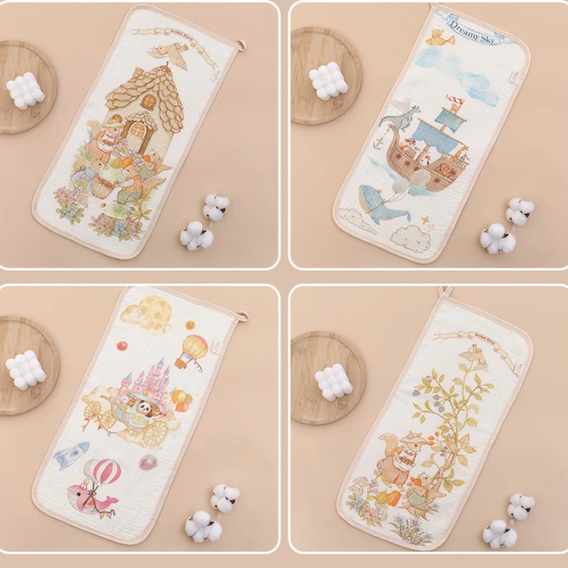 الكرتون طباعة منشفة الطفل القطن ملابس التجشؤ الاطفال لعابه منشفة محبوك 4 طبقة الشاش المربعات منشفة الوجه منديل رعاية الطفل