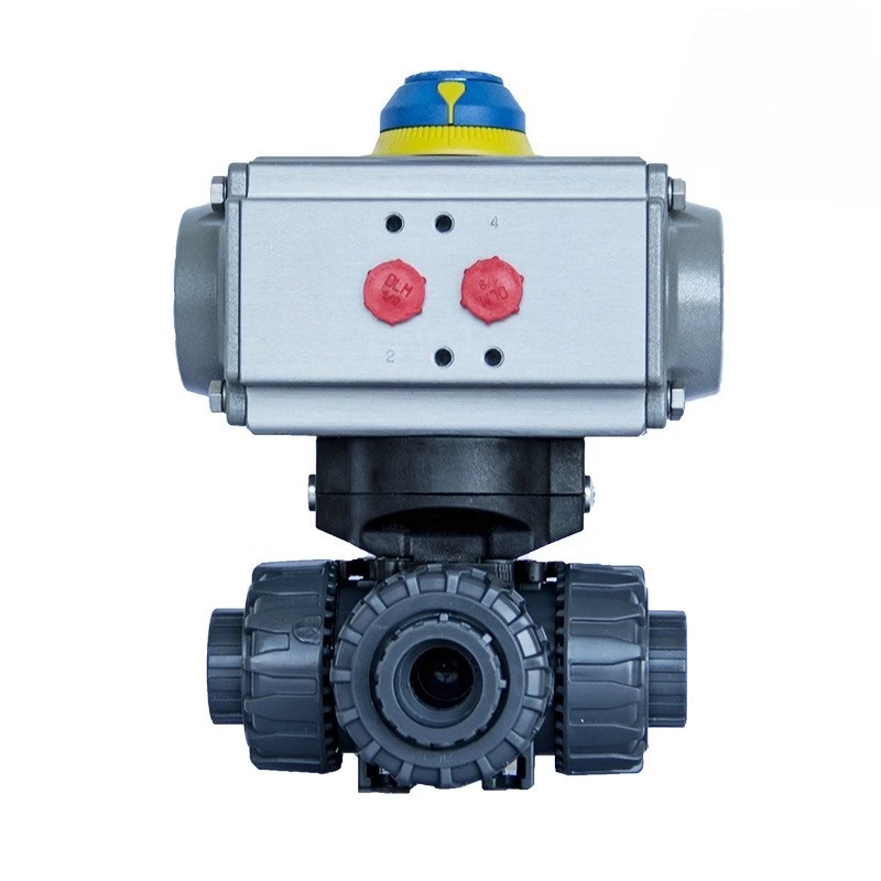 

For, Italy AIR TORQUE pneumatic three-way UPVC ball valve