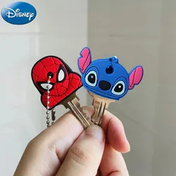 Disney Stitch Key Cover Caps Minnie Key Chains Avengers Spider Man Mickey Keychain Car Keychain The Disney Key Ring Holder Gifts