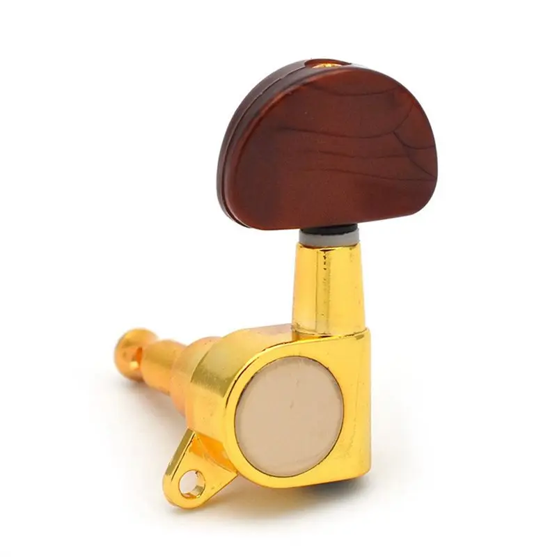 ABKV-12X Guitar Locked String Tuners Tuning Peg Key Machine Heads Semicircle Button (6L+6R)