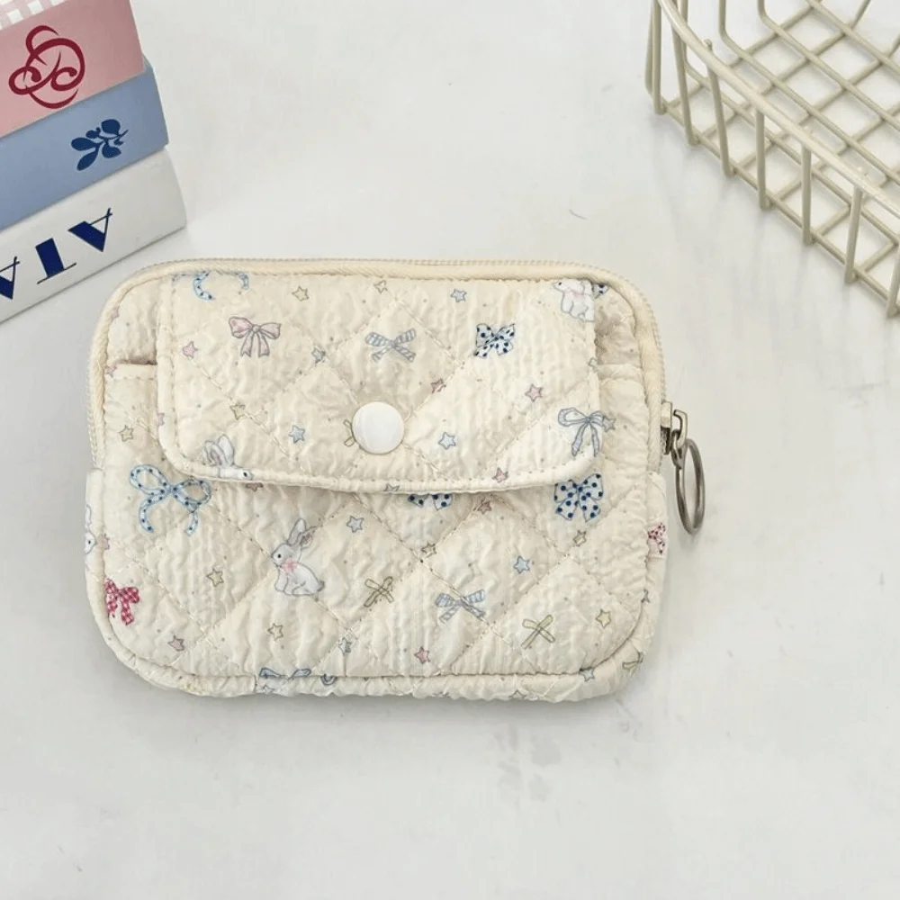 Cartoon Printing Mini Canvas Coin Purse Multifuctional Jewelry Packing Bag Small Lipstick Bag Korean Style Card Holder