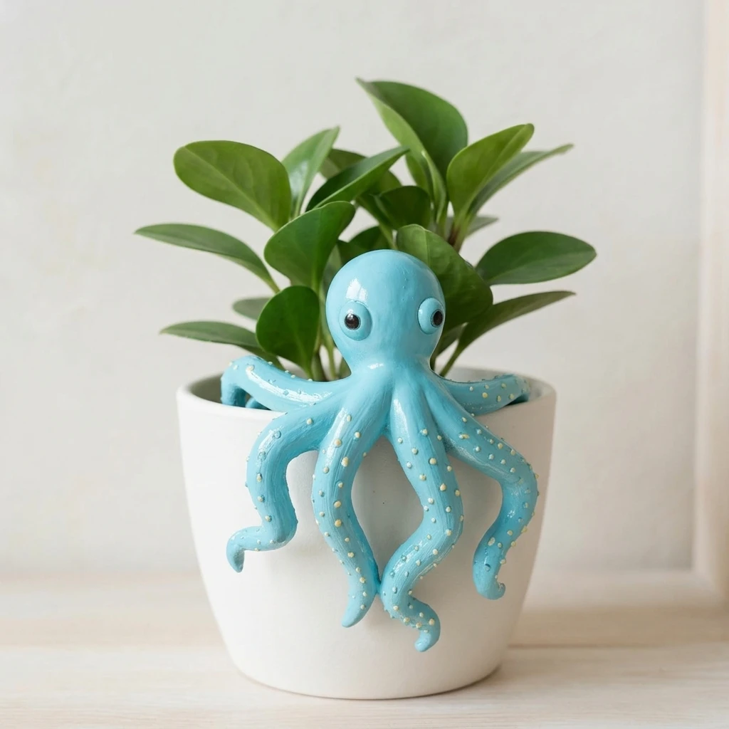 Resin Octopus Pot Hanger Ocean Theme Decoration For Garden Balcony
