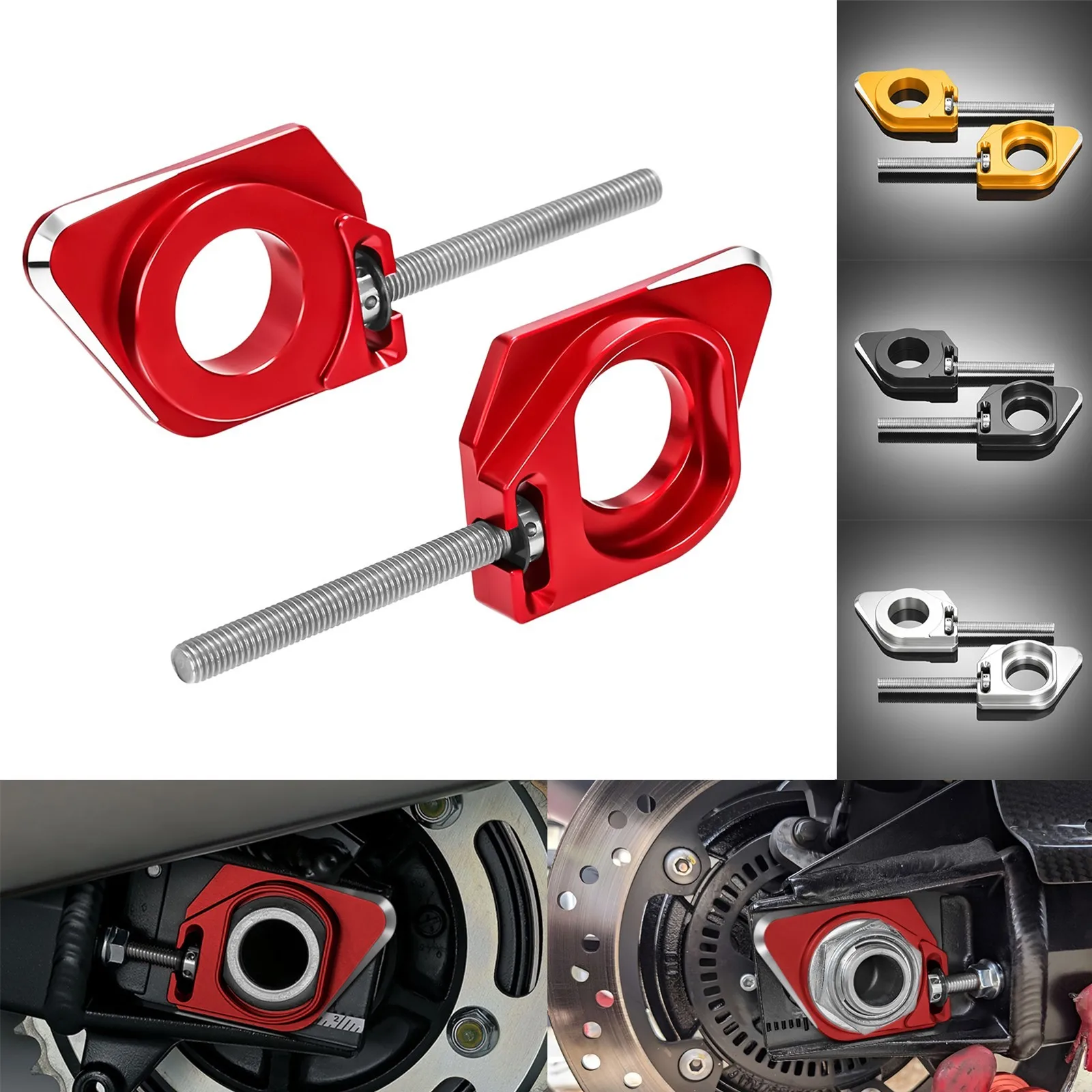 Motorcycle 3D CNC Alloy Rear Axle Chain Adjustment Blocks Precise Chain Tension Adjuster For Suzuki GSX1300R Hayabusa 2022-2026