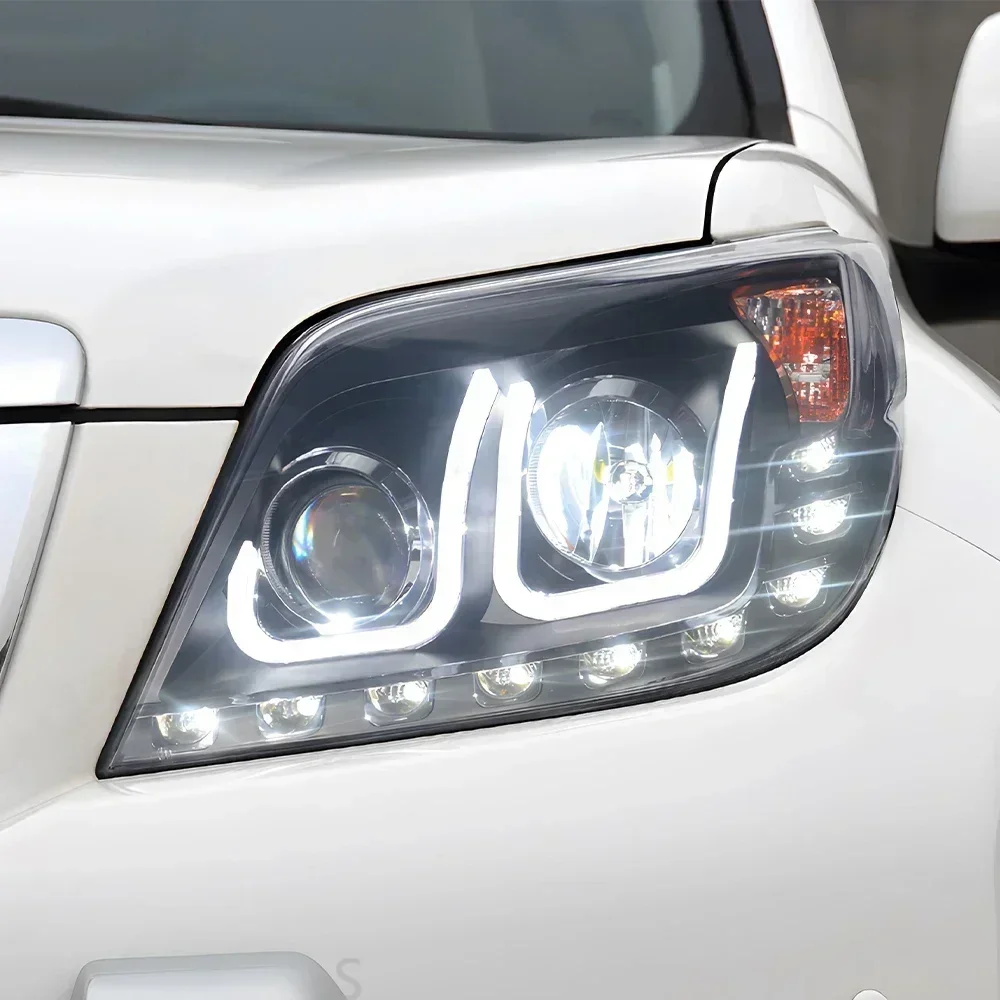

Car Front lamps For Toyota Prado 2010-2013 LED Auto Headlight Assembly Upgrade Dual U Design Projector Lens Accessories