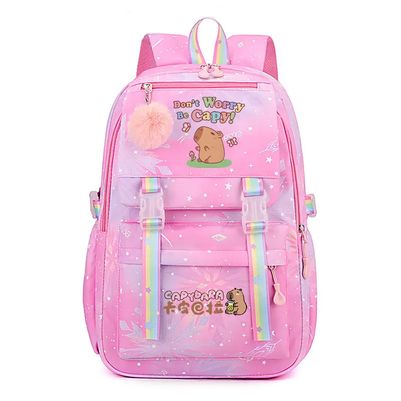 Mochila Capybara Girls School Backpack Cute Cartoon Print Kids Backpacks Boys Girls Schoolbags Children School Backpack