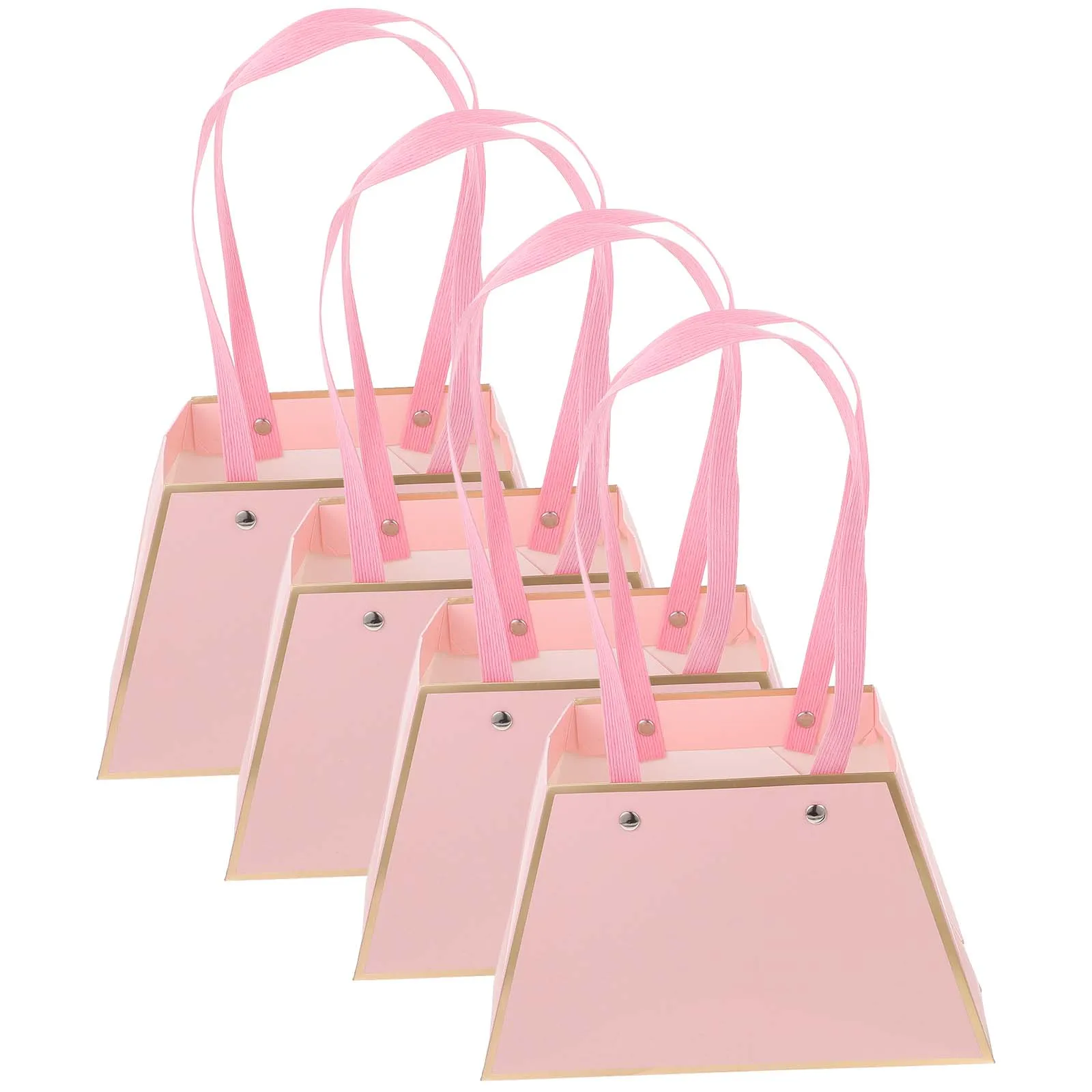 

4 Pcs Gift Bags Floral Arrangement Box Practical Elegant Bouquet Packaging Kraft Paper Treat Boxes Storage Containers