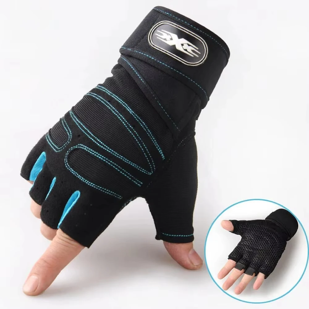 Luvas de desporto para atividades ao ar livre, para homens e mulheres, com proteção para o pulso, ideais para fitness, ginásio, ciclismo, caminhadas, boxe, exercícios e treino. Luvas longas que cobrem o pulso e os dedos.