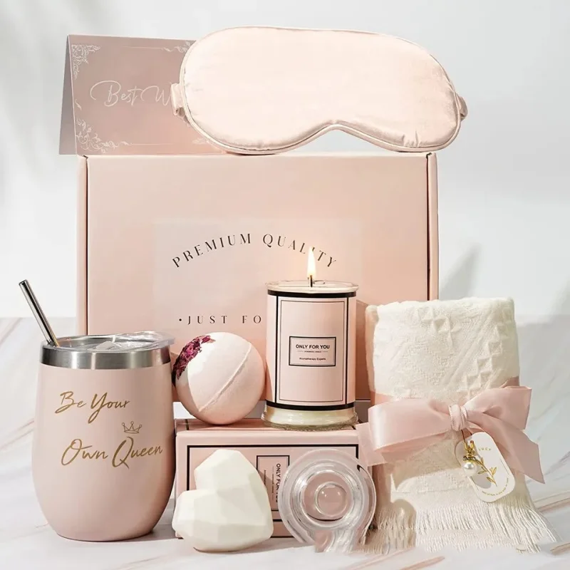 2024 Spa Gift Set Basket Pink Series famliy women girl women's Day wedding gifts for guests girlfriend birthday spa party favors