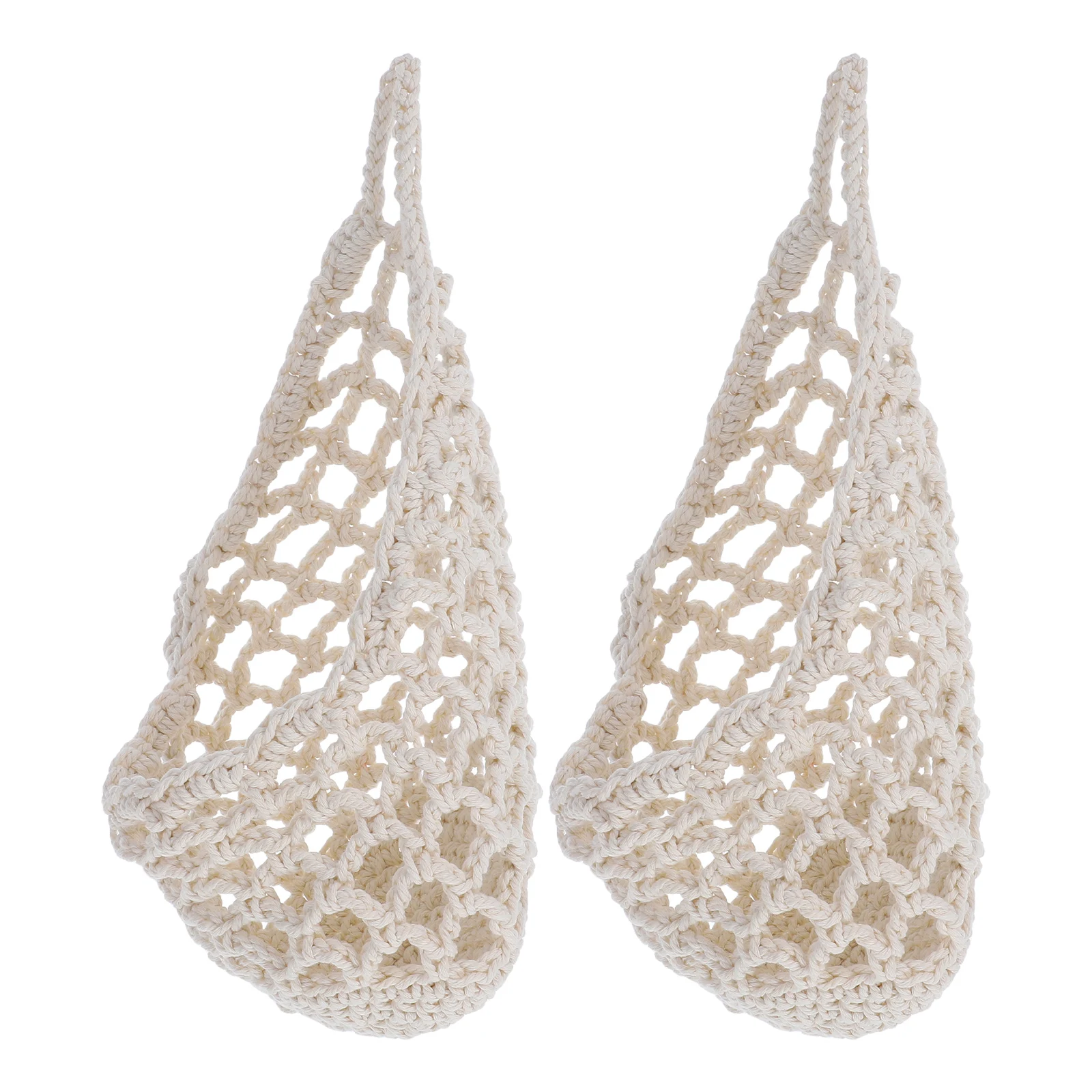 

2pcs Hanging Flower Pot Basket Boho Decor Storage Cotton Rope Plant Hanger Fruit Vegetable Kitchen Garden Balcony Office