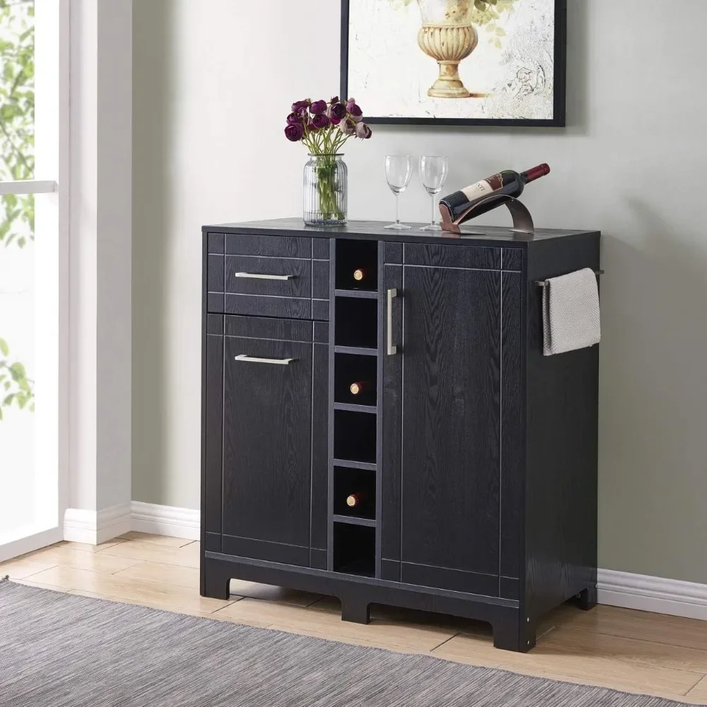 

Wine Cabinet with Drawers, Storage Shelves and 6-Bottle Wine Rack, Sideboard Buffet, Coffee Bar, Cupboard for Dining Room