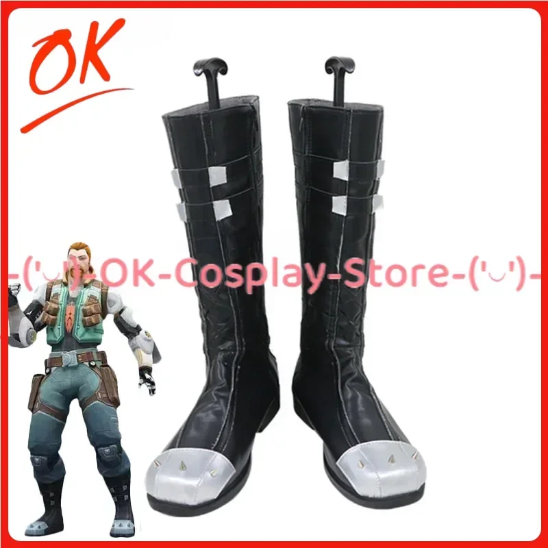 [Personnalisé] VALORANT violation Cosplay chaussures Anime jeu de rôle accessoire de déguisement Halloween carnaval fête de vacances bottes en cuir PU