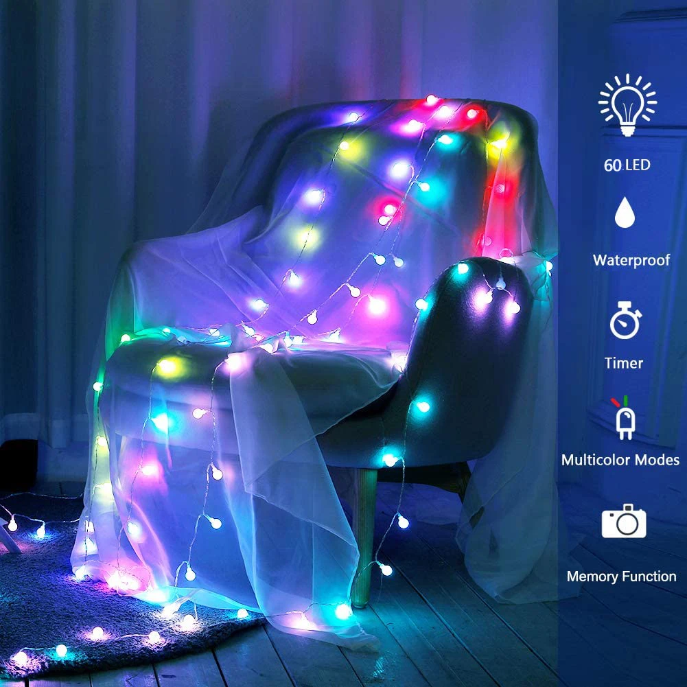 16 Color Changing Ball Stirng Light 10M 60leds Usb Remote Globe Fairy Garland Xmas Wedding Outdoor Street Festival Decor Lamps