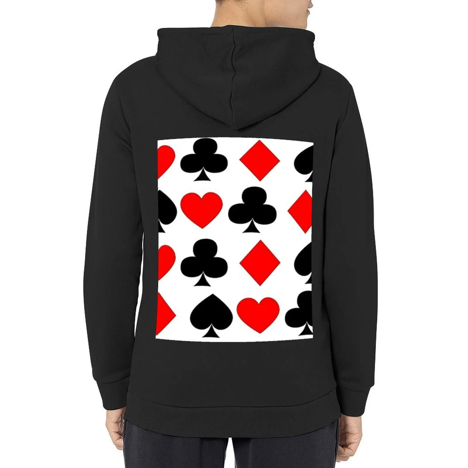

DECORATIVE CASINO NIGHTS CARD SUITS ART Hoodie mens clothing men wear blouse anime clothing tracksuit