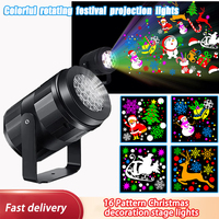 2024 Led Rotating Projector Dance Desk Lights Christmas 16 Pattern Indoor/Outdoor Laser Lamps Festive DJ Party Projector Lights