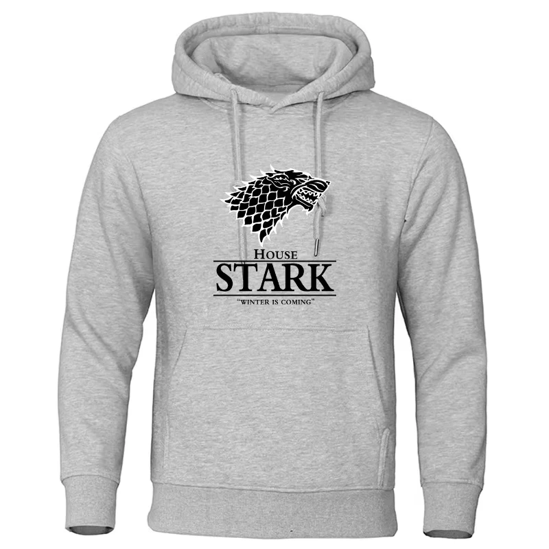 2025House Stark men's printed hoodie hip-hop streetwear casual fashion spring and autumn fashion hooded hoodie