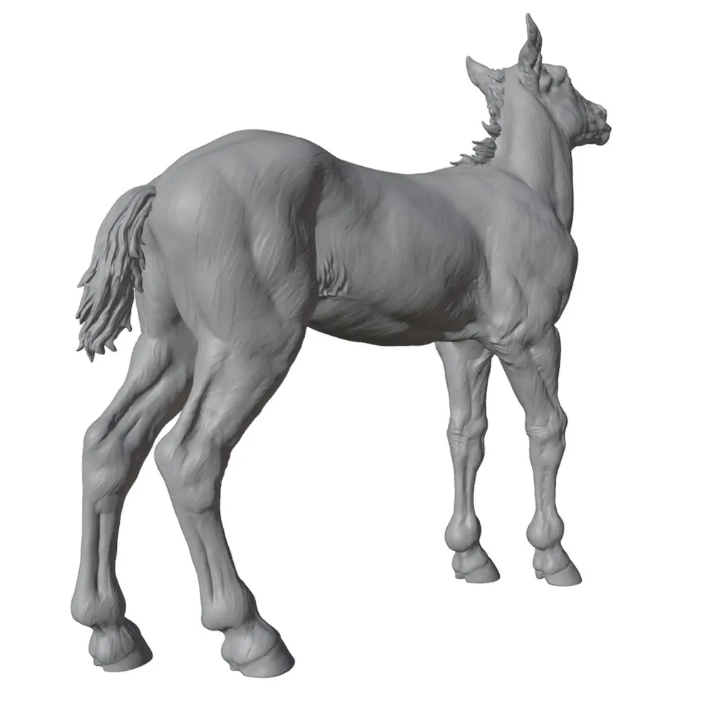 High-Detail Printing, Realistic Horse Miniature Resin Statue, Handmade Model Kit, 3D Printed, Unpainted Resin Model That Requires Hand Painting, Miniature Model, Suitable for DIY Landscapes, Creative Scenes, Miniature Scene Arrangements, and Macro Photography - view 3