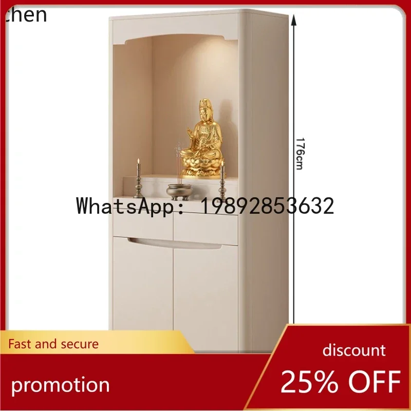 A2-25  small shrine new Chinese vertical cabinet serving table altar cabinet God of Wealth Guanyin cabinet